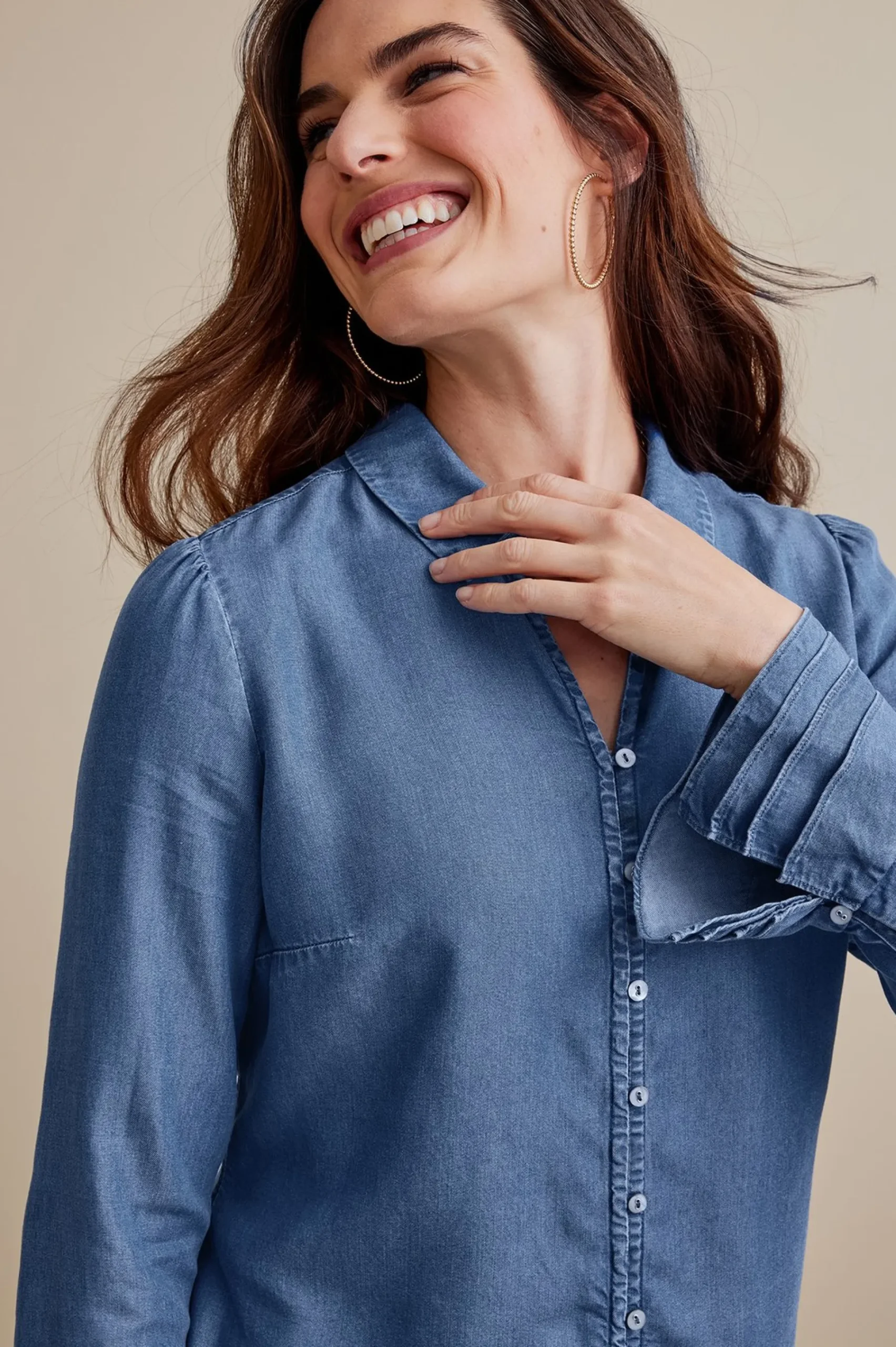 Soft Surroundings Sonnet TENCEL™ Shirt> Into The Blues|Everyday Styles
