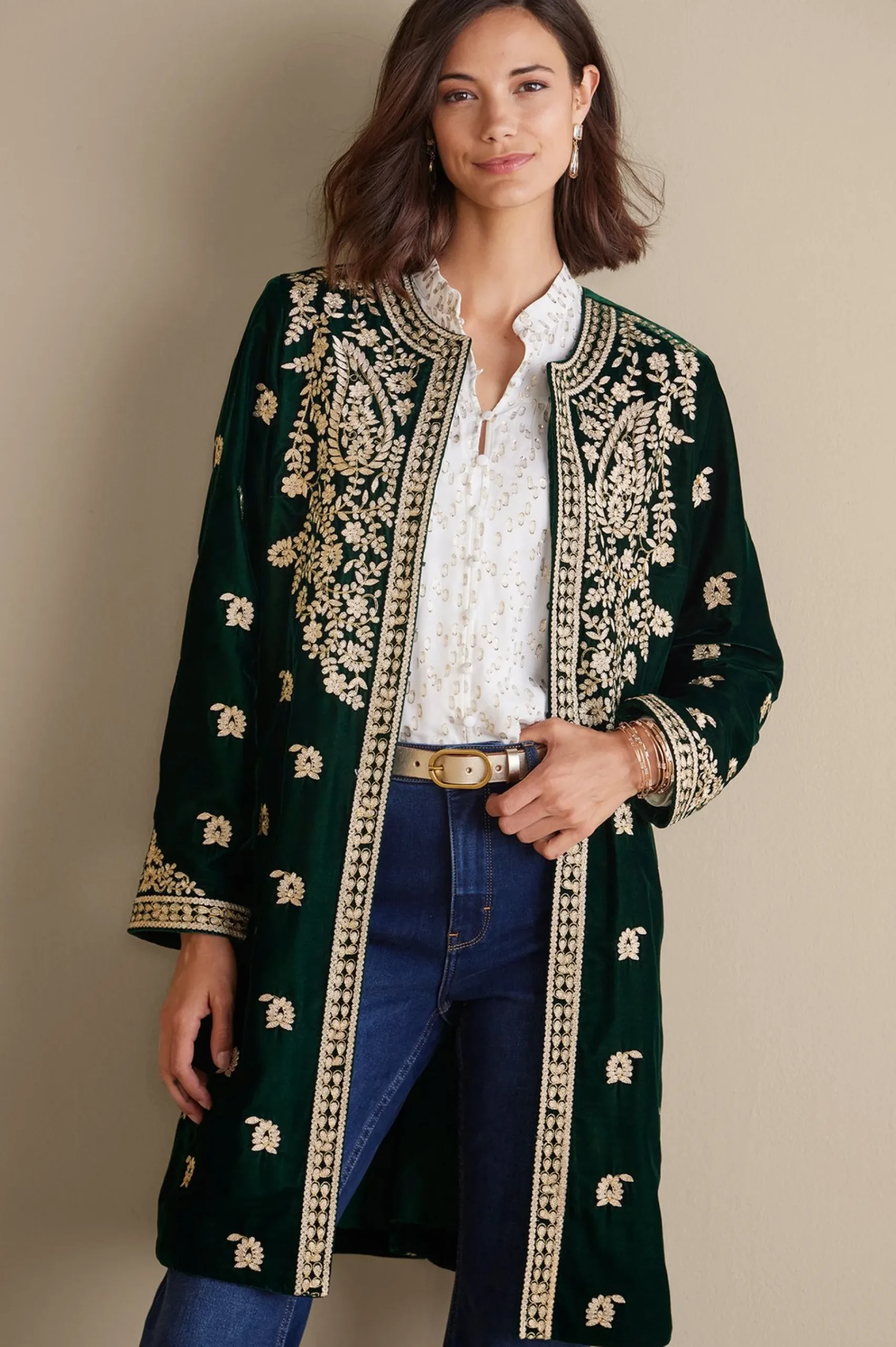 Soft Surroundings Tatianna Velvet Jacket> Feminine Flourish|EVelvet Styles