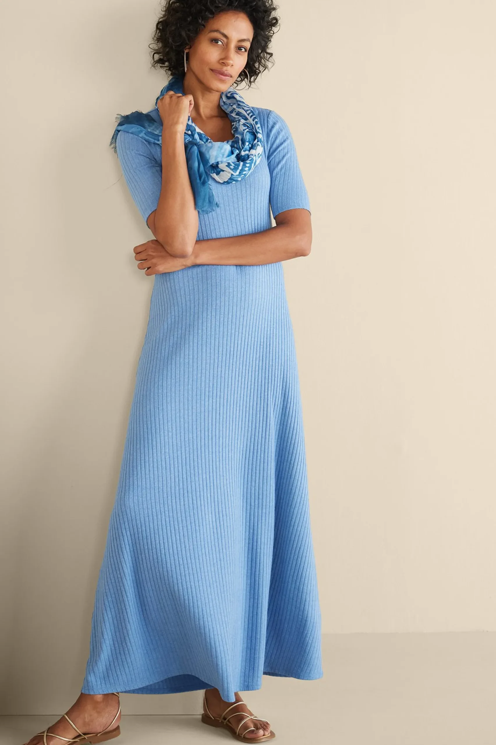 Soft Surroundings Textured Short Sleeve Santiago Dress> Everyday Styles|Vacation Shop