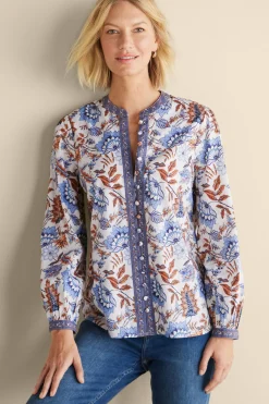 Soft Surroundings Tracy Top> Feminine Flourish|Into The Blues