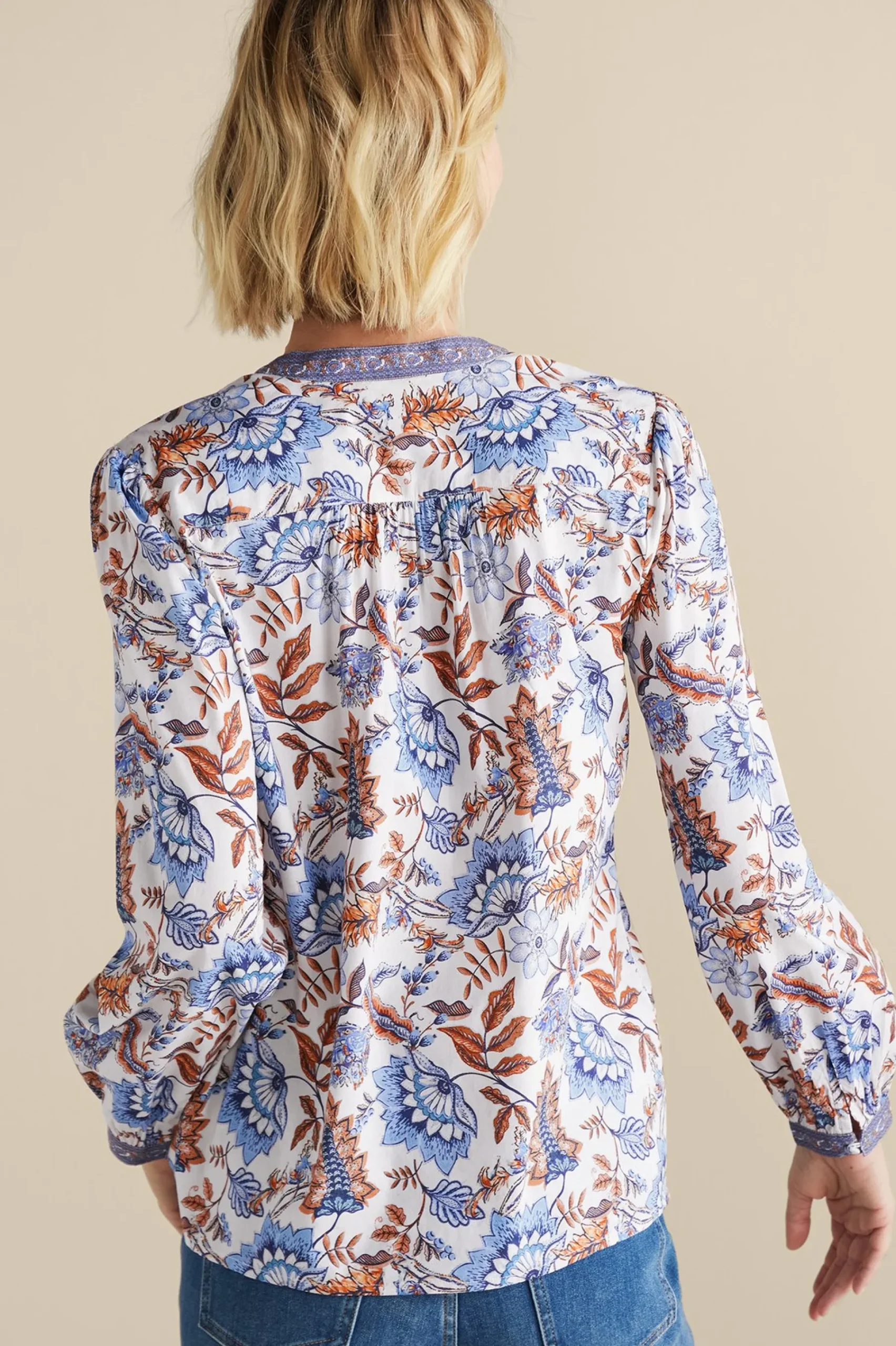 Soft Surroundings Tracy Top> Feminine Flourish|Into The Blues