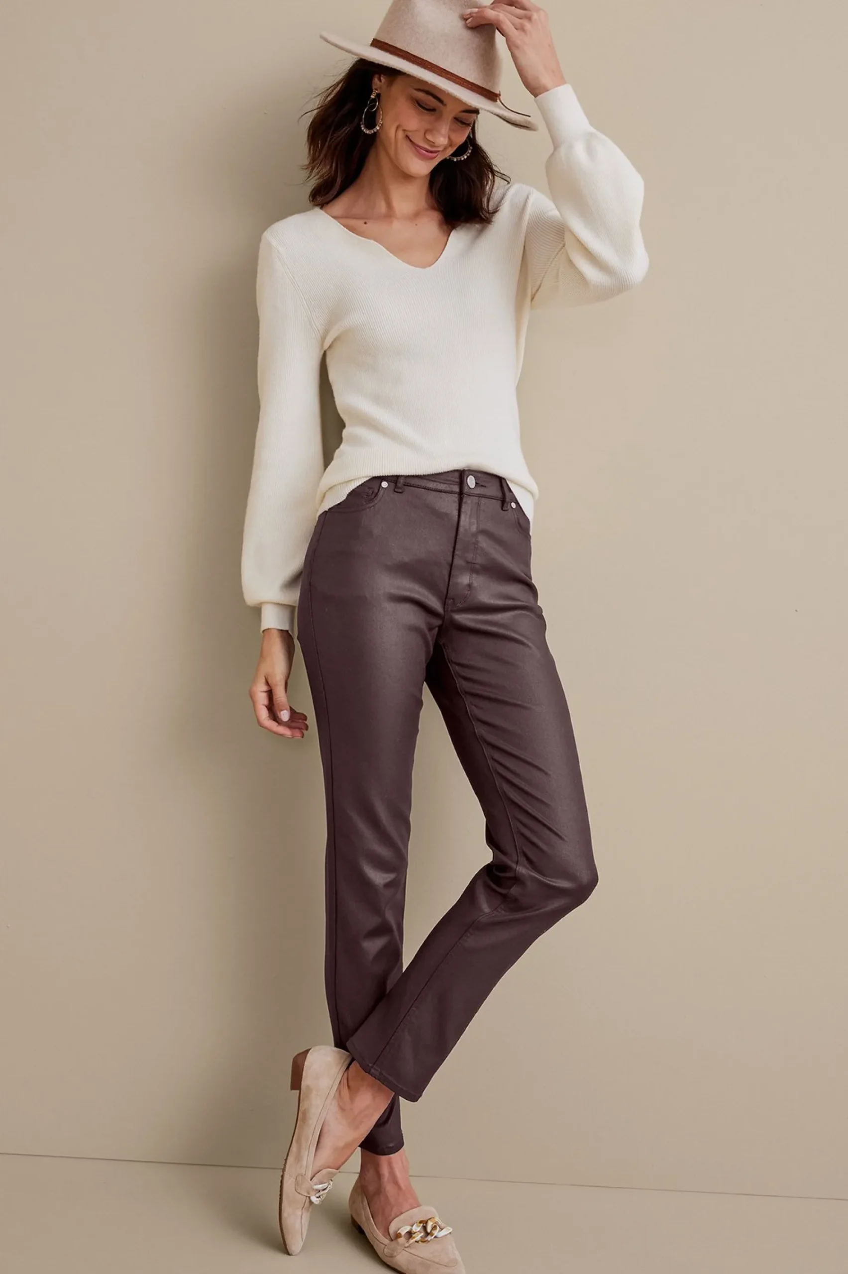 Soft Surroundings Ultimate Denim Coated Straight Leg Jeans> Everyday Styles|leggings