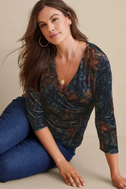 Soft Surroundings Velvet Alyssa Knit Top><noscript><img width=
