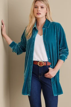 Soft Surroundings Velvet Boyfriend Tunic Shirt><noscript><img width=