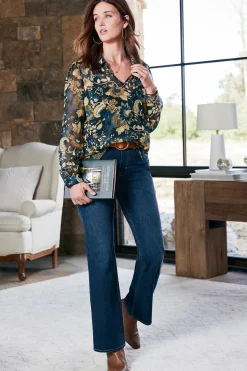 Soft Surroundings Viola Shimmer Blouse><noscript><img width=