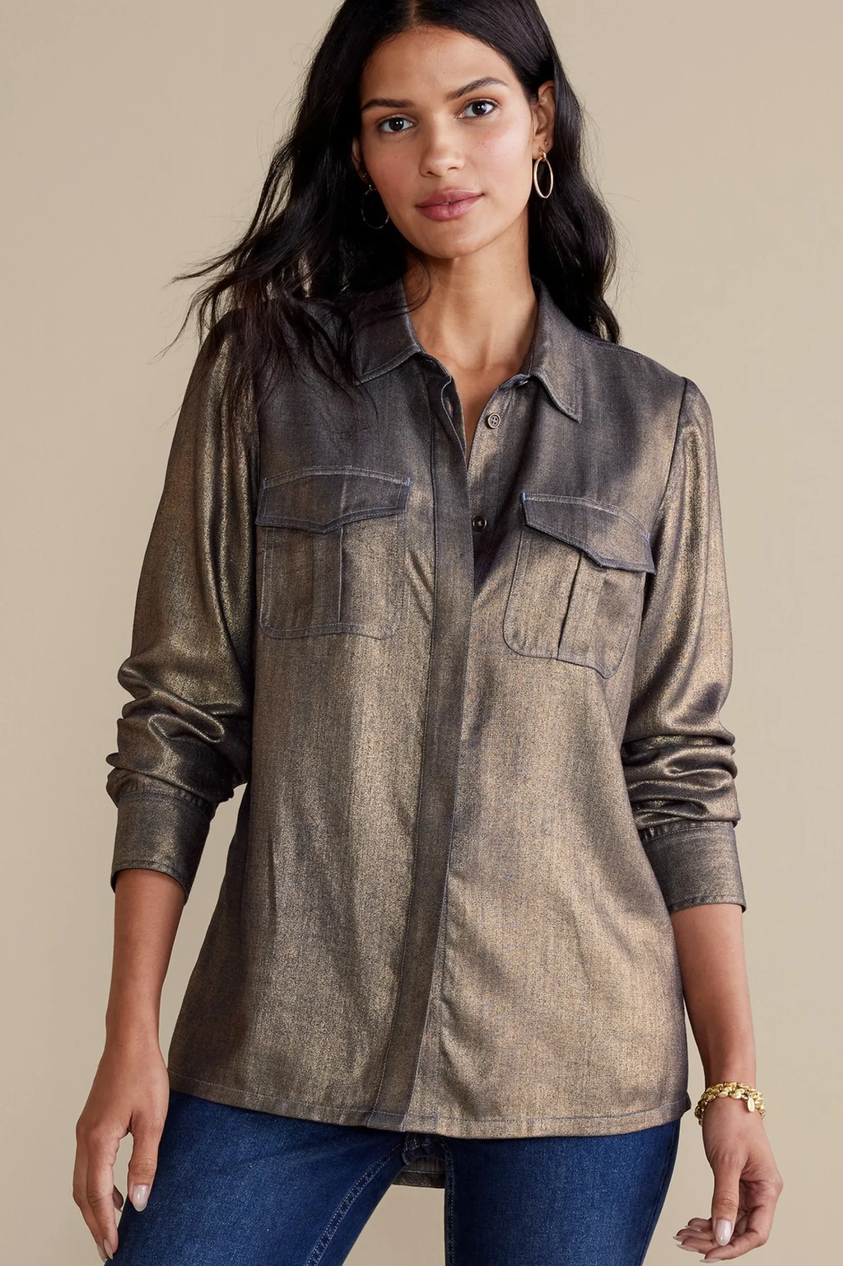 Soft Surroundings Zafina Shirt> long sleeve|shirts